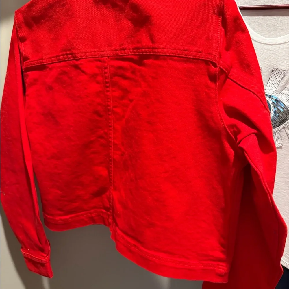 Free Assembly red Jean jacket Brand new! Super cute - Picture 2 of 2